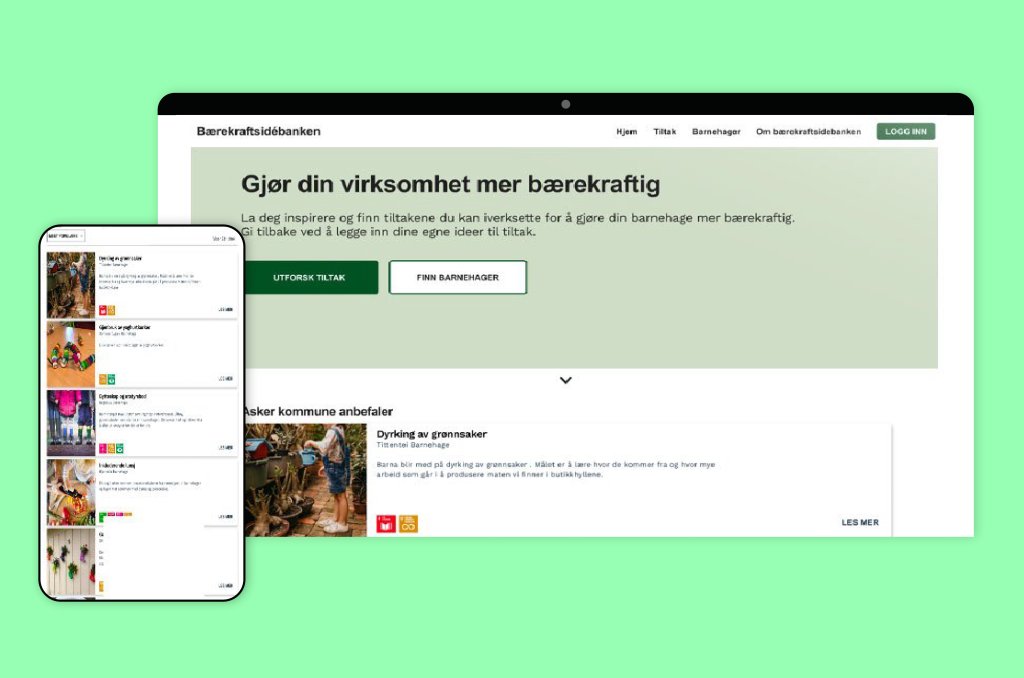 Bilde viser forsiden på Bærekraftsidébanken