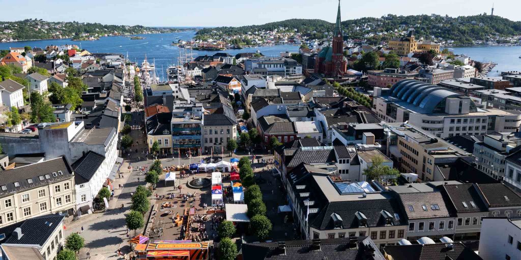 Oversiktsbilde Arendal sentrum