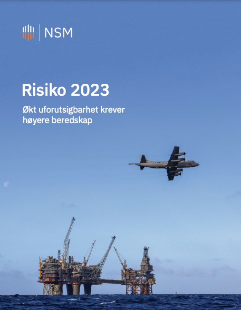 Forsiden til "Risiko 2023" fra NSM