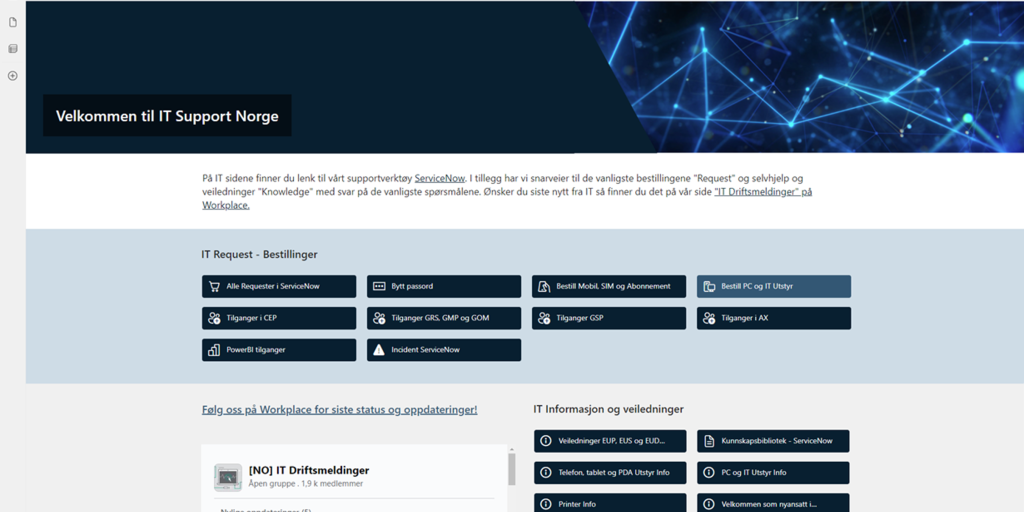 Nytt og moderne intranett bygget på Microsoft SharePoint Online