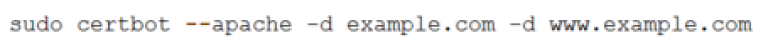 Create apache sertificate for example.com and www.example.com with let's encrypt