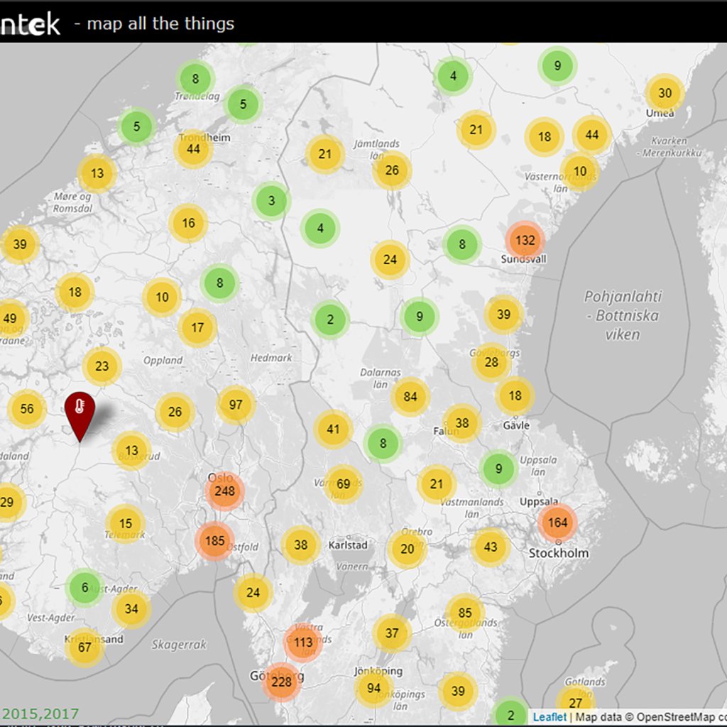 Her kan du se hvor mange hendelser som blir rapportert inn på et gitt tidspunkt.