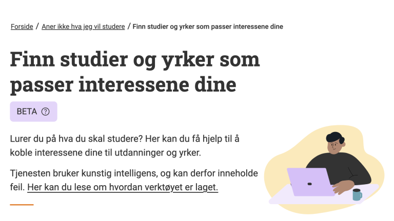 Et utsnitt av hvordan tjenesten ser ut.